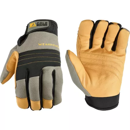 Wells Lamont Men's Wearpower Thinsulate Cowhide Insulated Hybrid Gloves 1 Pair Work Gloves