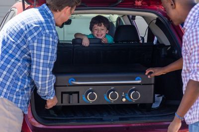 Image showing  3-Burner Ultimate Lift-Off Propane Gas Flat Top Griddle, 536 sq. in., Black/Blue