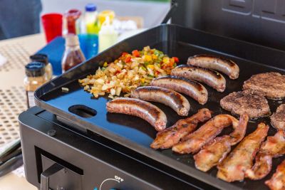 Image showing 5 th Pit Boss 3-Burner Ultimate Lift-Off Propane Gas Flat Top Griddle, 536 sq. in., Black/Blue