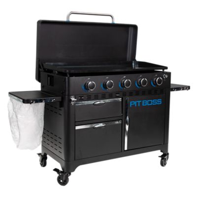 Image showing  5-Burner Ultimate Propane Gas Flat Top Griddle, 647 sq. in., Black/Blue