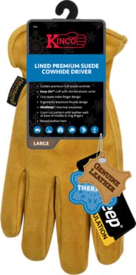 Kinco Men's Heatkeep Thermal Insulated Premium Full Suede Cowhide Work Gloves, 1-Pair