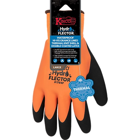 Kinco Hydroflector Waterproof Double-Layered Knit Shell Gloves, 1 Pair