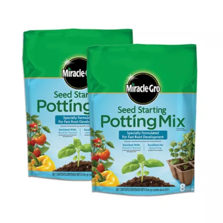 Miracle-Gro 8 qt Seed Starting Potting Soil Formula 2 Pack Potting Soil