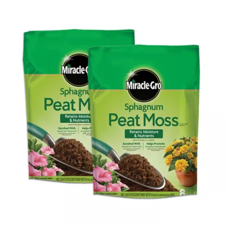 Miracle-Gro 8 qt Sphagnum Peat Moss Plant Blend 2 Pack Soil Amendments