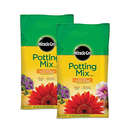 Miracle-Gro Potting Mix, For Container Plants, 16 qt., 2-Pack