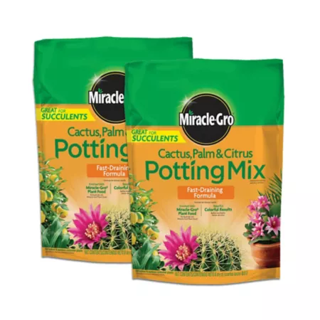 Miracle-Gro 8 qt Potting soil for cacti palm trees and citrus fruits pack of 2 Potting Soil