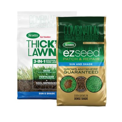 Scotts 22 lb. Turf Builder Thick'R Lawn and EZ Seed Patch and Repair Sun and Shade Bundle