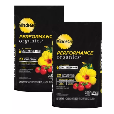 Miracle-Gro 6 quart Performance Organics All-Purpose Potting Mix for Containers 2-Pack Potting Soil