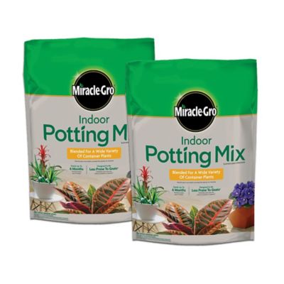 Miracle-Gro Indoor Potting Mix, Blended for a Variety of Houseplants, 16 qt., 2-Pack