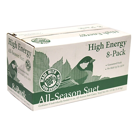 Heath Outdoor Products Bird's Blend High-Energy No-Melt Suet Cakes, 8-Pack