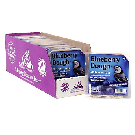 Heath Outdoor Products Blueberry Dough High-Energy No-Melt Suet Cake, 11.25 oz., 12-Pack