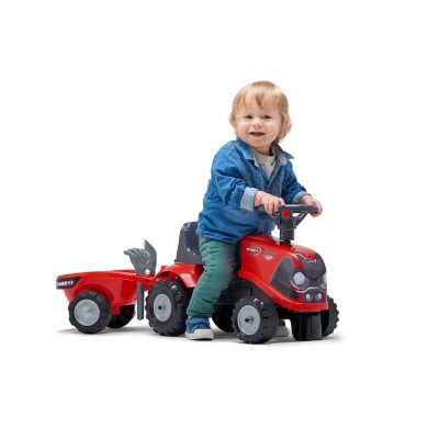 Image showing  Case IH Tractor Ride-On and Push-Along Toy with Trailer, for Ages +1.5-3 Years, FA238C