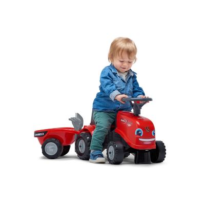 Image showing  Case IH Tractor Ride-On and Push-Along Toy with Trailer, for Ages +1.5-3 Years, FA238C