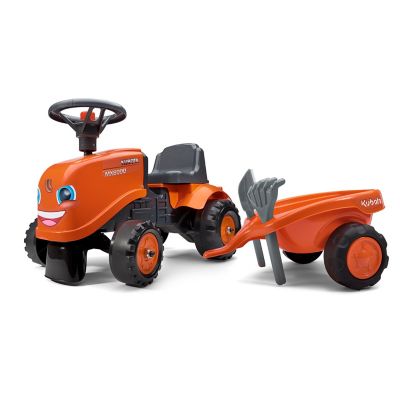 Image showing  Kubota Tractor Ride-On and Push-Along with Trailer, Ages 1.5-3