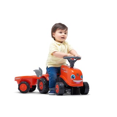Image showing  Kubota Tractor Ride-On and Push-Along with Trailer, Ages 1.5-3