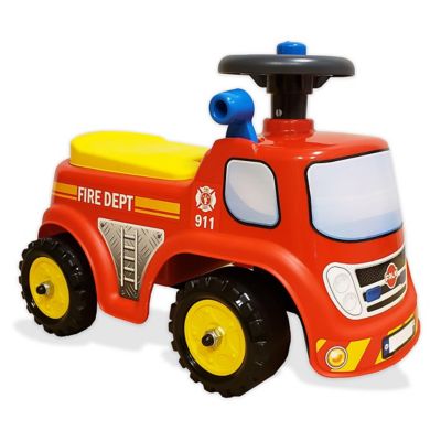 Falk Fireman Truck Ride-On and Push-Along Vehicle Toy, For Ages 1-3 Years, FA700