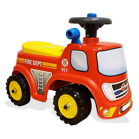 Falk Fireman Truck Ride-On and Push-Along Vehicle Toy, For Ages 1-3 Years, FA700