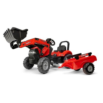 Falk Case-IH Maxxum CVX 130 Pedal Tractor Ride-On with Front Loader and Trailer, Ages 2 and Up