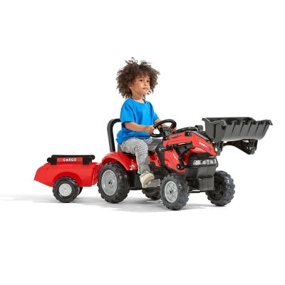 Image showing  Case-IH Maxxum CVX 130 Pedal Tractor Ride-On with Front Loader and Trailer, Ages 2 and Up