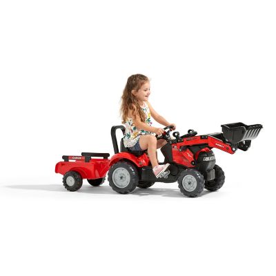 Image showing  Case-IH Maxxum CVX 130 Pedal Tractor Ride-On with Front Loader and Trailer, Ages 2 and Up