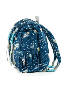 Image showing  Sleep-n-pack, 50 F Packable Little Kid's Sleeping Bag & Backpack, Space Print