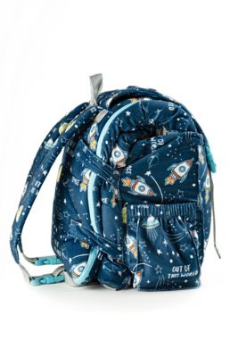 Image showing  Sleep-n-pack, 50 F Packable Little Kid's Sleeping Bag & Backpack, Space Print