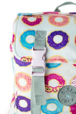 Image showing  Sleep-n-pack, 50 F Packable Little Kid's Sleeping Bag & Backpack, Donut Print