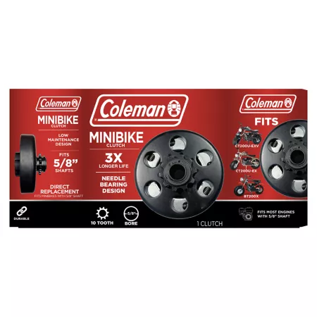 Coleman Powersports Needle Bearing 5/8 in Bore Clutch 10 Tooth #420 Dirt & Mini Bike Parts