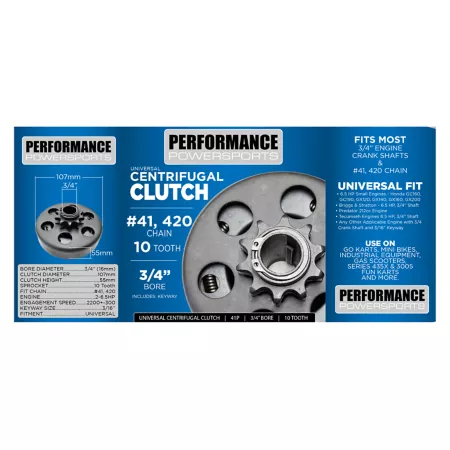 Coleman Powersports 10T Centrifugal Clutch 3/4" Bore #41 #420 Dirt & Mini Bike Parts