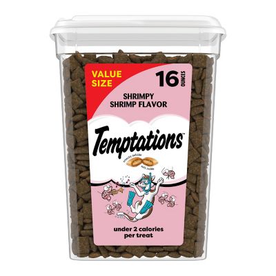 Temptations Classic Crunchy and Soft Cat Treats Shrimpy Shrimp Flavor, 16 oz. Tub