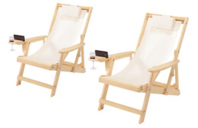 W Unlimited Romantic Collection Sling Chairs, White, 2 pk.