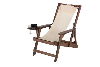 W Unlimited Romantic Collection Canvas Sling Chair with Cup and Wine Holder