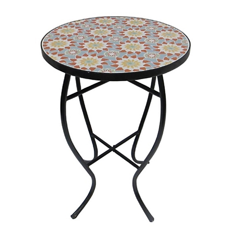 W Unlimited Mosaic Art Collection Floral Accent Table
