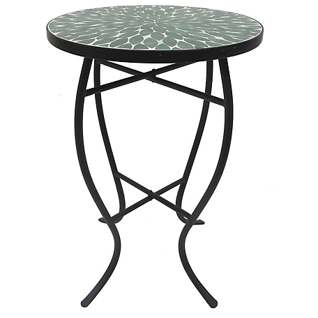 W Unlimited Mosaic Art Collection Leave Green Accent Table