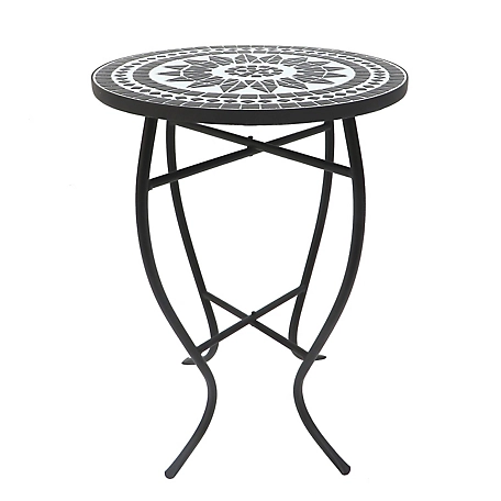 W Unlimited Mosaic Art Collection Black Lily Accent Table