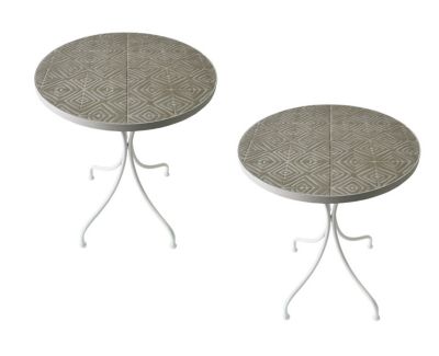 W Unlimited Mosaic Art Collection Peace Lily Accent Tables, 2 pc.