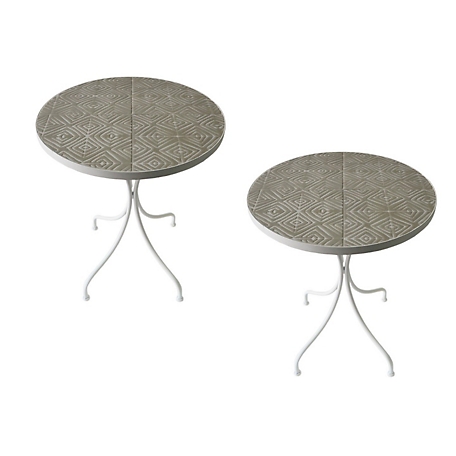 W Unlimited Mosaic Art Collection Peace Lily Accent Tables, 2 pc.