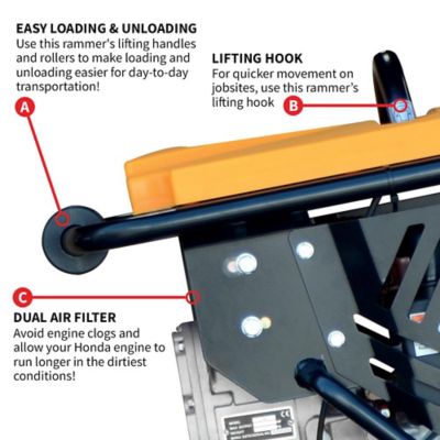 Image showing  3 HP Honda Jumping Jack Tamping Rammer, 3,350 lb./ft.