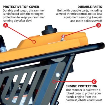 Image showing 6 th Tomahawk Power 3 HP Honda Jumping Jack Tamping Rammer, 3,350 lb./ft.