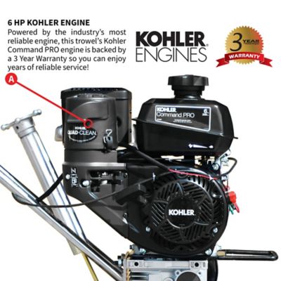 Image showing  24 in. Trowel Edger with Kohler Engine for Cement Floor Surfaces