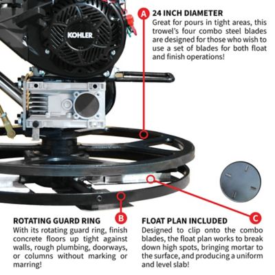 Image showing  24 in. Trowel Edger with Kohler Engine for Cement Floor Surfaces