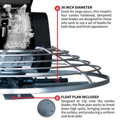 Image showing  36 in. Trowel Edger with Kohler Engine for Cement Floor Surfaces