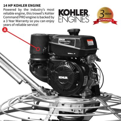 Image showing  46 in. Concrete Power Trowel Edger with Kohler Engine for Cement Floor Surfaces