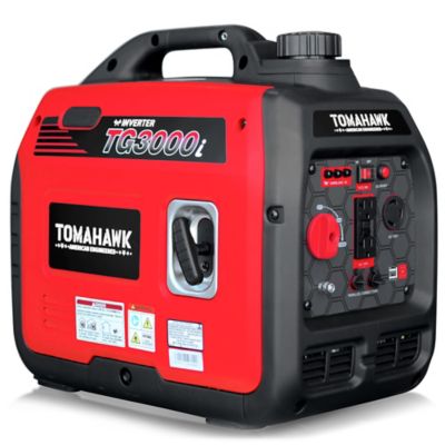 Tomahawk 2,800W Gasoline Powered Super Quiet Portable Power Inverter Generator, 120V Outlet