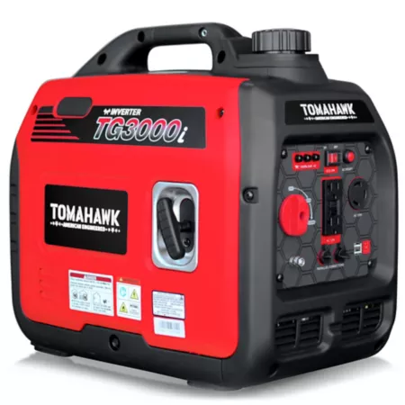 Tomahawk Super Quiet Portable Inverter Generator Gasoline Powered 3000/2800 Watts 120V Outlet Inverter Generators