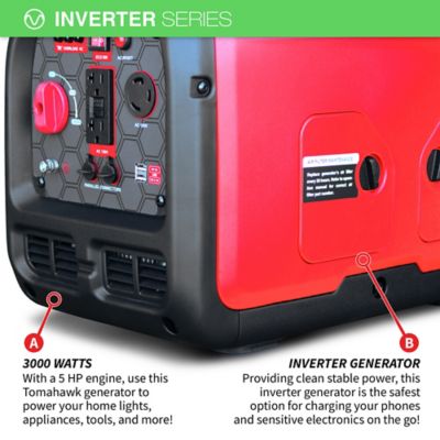 Image showing  3,000/2,800-Watt Gasoline Powered Super Quiet Portable Power Inverter Generator, 120V Outlet