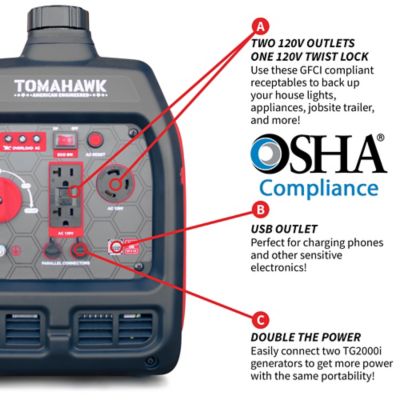 Image showing  3,000/2,800-Watt Gasoline Powered Super Quiet Portable Power Inverter Generator, 120V Outlet