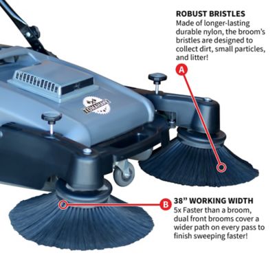 Image showing  38 in. Commercial Push Sweeper with Triple Power Brooms