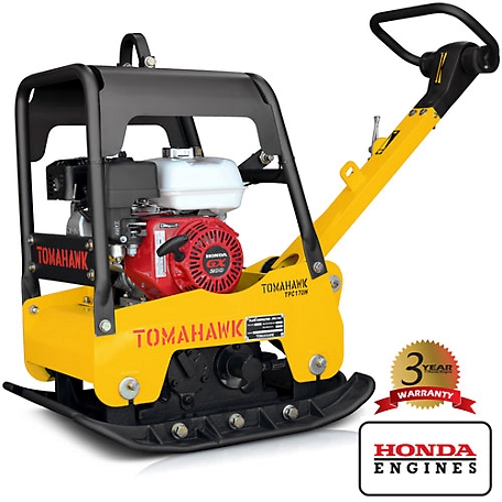 Tomahawk Power 6.5 HP Honda Vibratory Reverse Hydraulic Plate Compactor for Soil Gravel