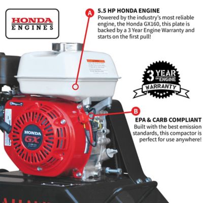 Image showing  5.5 HP Honda Vibratory Plate Compactor Tamper Gravel Soil Compaction